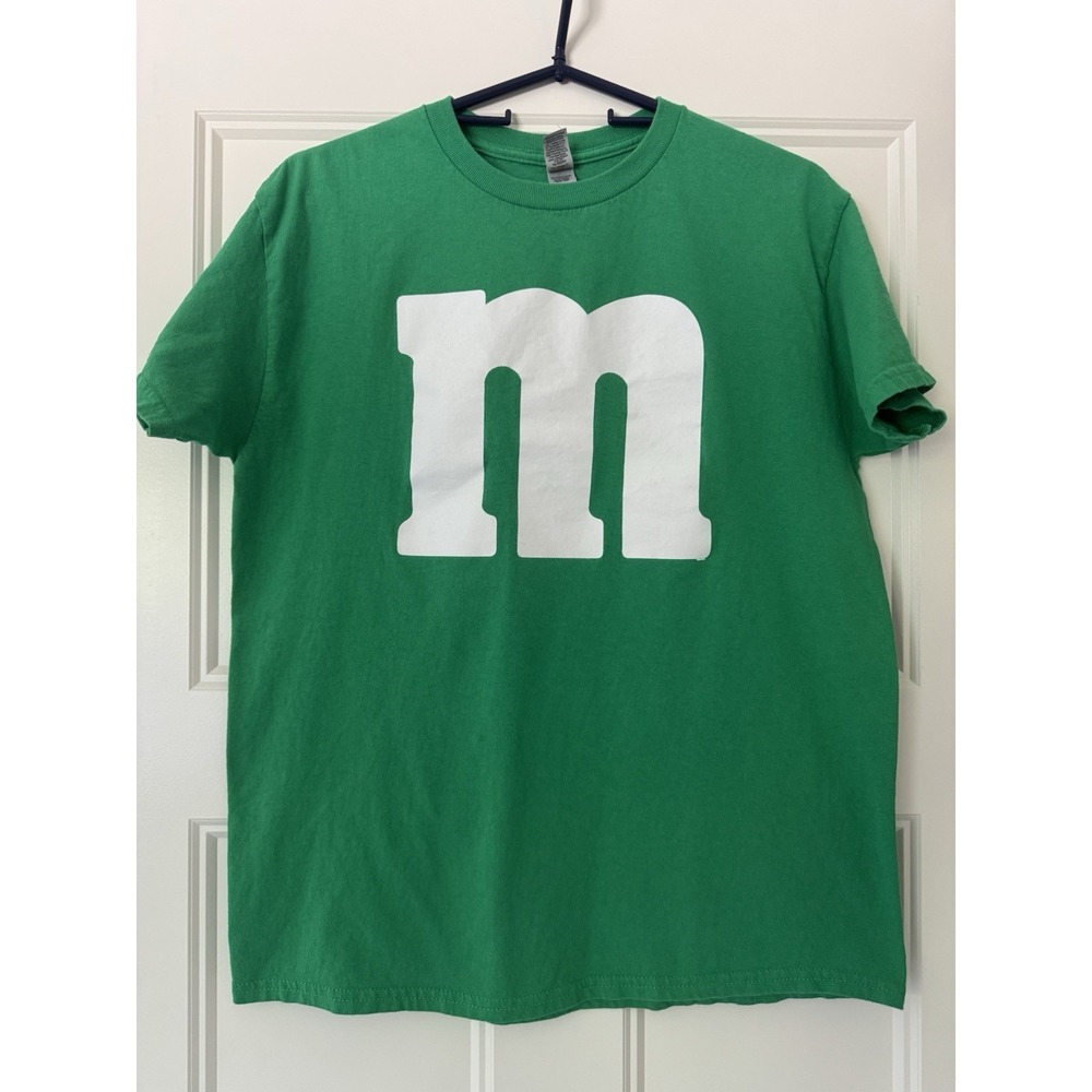 M&M Logo Gildan Heavy Cotton Green T Shirt Unisex Medium Costume Halloween